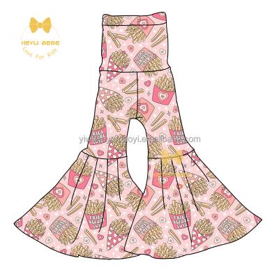 China New Style Valentine's Day Theme Super Soft Toddler Baby Fries Print Overalls Kids Jumpsuit Baby Trumpet Sleeveless Pants Overalls for sale