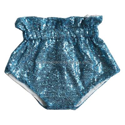 China Newborn baby anti-pilling small sequin pleated pure toddler girl waist bloomers bright color Bloomies bottom for sale