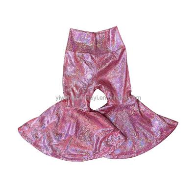 China Bling Bling Bell Solid Bottoms Anti-pilling Kids Baby Kids Spring Rocket Pants Ruffle Long Pants Mommy&me Gaiters for sale