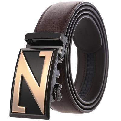 China Business LannyQveen Yiwu Belt Factory Mens Genuine Cowhide Men's Automatic Buckle Belts Leather Belt for sale