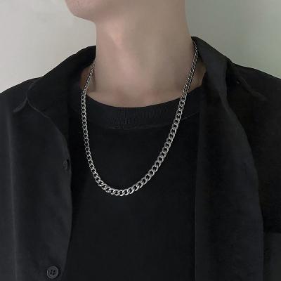 China Hip-hop simple style titanium steel does not fade wild male and female jump di hip-hop jewelry simple style hip-hop clavicle chain necklace for sale