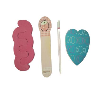 China Customized Simple 4 Pieces Nail File Heart Shape Heart Shape Set Manicure for sale