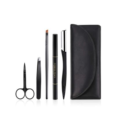 China High Quality 5 Piece Set Foot Skin Tweezers Set Beauty Tools Eyebrow Trimming Knife Case for sale