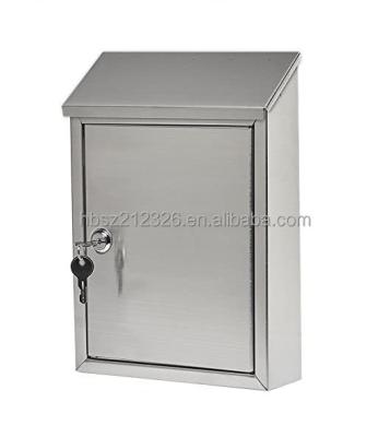 China Durable Newspaper Letter Box Stainless Steel Mailbox With Sturdy Key Lock Wall Mounted Waterproof Mail Box for sale