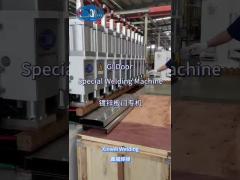 Welding galvanized door edge with the customized multi head spot welding machine