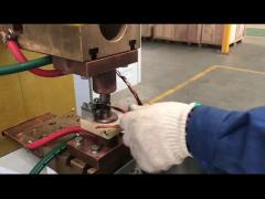 Welding the copper wires with the customized stationary spot welder