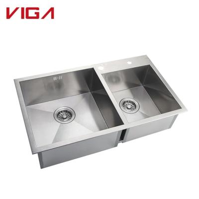 China Without Undermount High Quality Modern Single Bowl Faucet Washing Sink Farmhouse 304 Stainless Steel Handmade Kitchen Sink for sale