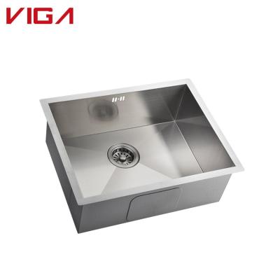 China Modern Single Bowl Faucet Undermount Wash Down 304 Stainless Steel Handcrafted Kitchen Sink for sale