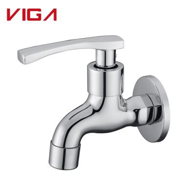 China Custom Logo Chrome Color Single Handle Faucets Cold Metered Single Hole Faucet Basin Faucet for sale