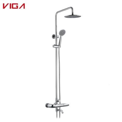 China Modern Chrome Plated Hot And Cold Water Rain Shower Set for sale