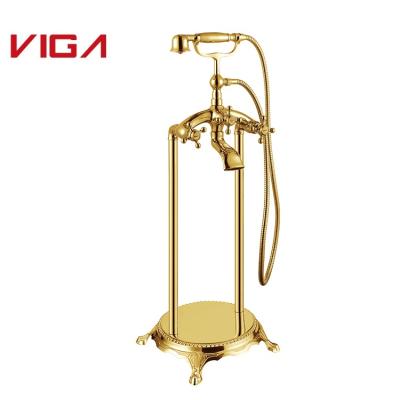 China Floor Stand Faucets Modern Floor Mounted Bath Mixer Brass Free Standing Shower Faucet Chrome Chrome Free Standing Bath Shower Faucet for sale