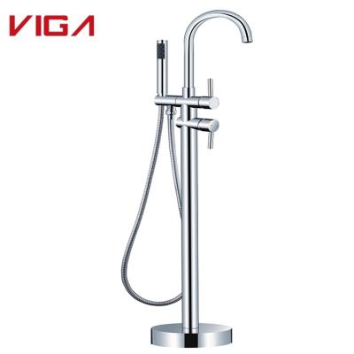 China New Bathroom Faucet Shower Floor Stand Faucets Hot And Cold Free Brass Water Faucet Sets for sale