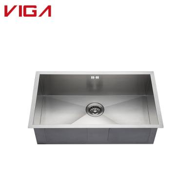 China Without Faucet New Design Undermount SUS 304 Square Single Bowl Sink For Family Kitchen for sale