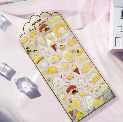 China Original Cartoon Sticker Nekoni Design Cute Animals Desert Candy 3D Crystal Epoxy Stickers Lovely for sale