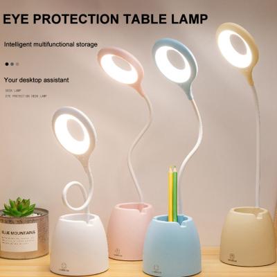 China Modern Led Reading Lamp Charging Eye Protection Pen Holder Touch Lamp Bedroom Student Clip Learning Small Table Lamp for sale