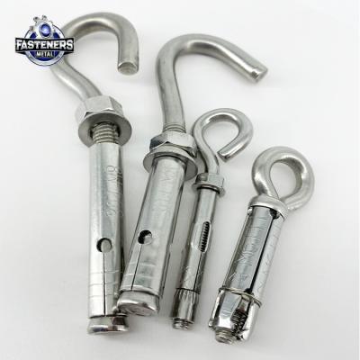 China Wholesale ss 304 ss 304 eye bolt fastener m6 sleeve anchor bolt with hook for sale