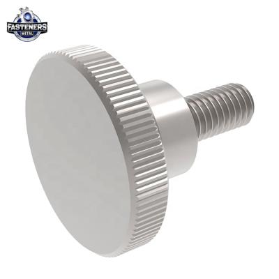 China Stainless Steel Flat Flat Head Knurled Captive Thumb Screw for sale