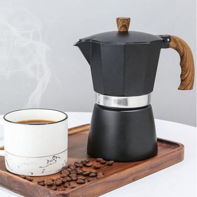 China Black Eco-Friendly Direct Selling 3/4/6/9/12cups Eco-Friendly 3/4/6/9/12cups Metal Moka Pot Coffee Maker Coffee Mug Espresso Coffee Mug Aluminum Moka Pot With Handle for sale