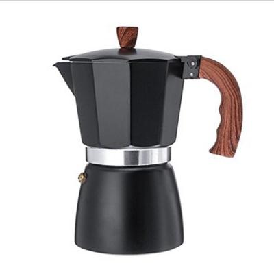 China Black 3/4/6/9/12cups Eco-friendly Metal Moka Pot Coffee Maker Coffee Mug Espresso Coffee Aluminum Moka Pot With Handle for sale