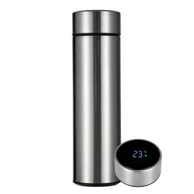 China 500ML Sustainable Smart LED Insulated Flask, Stainless Steel Temperature Display Water Bottle With Tea Strainer Travel Mug for sale