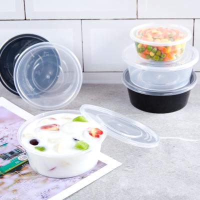 China Disposable Food Container Round Food Take Out Containers Disposable Plastic Food Packaging Containers for sale