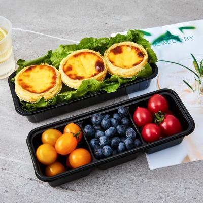 China Disposable Lunch Box One Time Use Meal Prep Container 2 Compartment 3 Compartment Plastic Food Container Box for sale