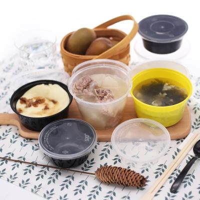 China Microwavable Disposable Food Container With Lid Microwave Soup Bowl With Lid Leak Proof Takeout Food Container for sale