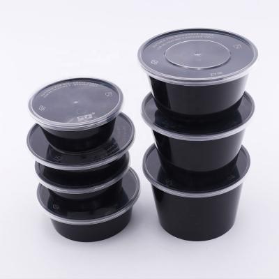 China Microwavable Disposable Round Plastic Food Container Leak Proof Take Away Food and Soup Bowl for sale