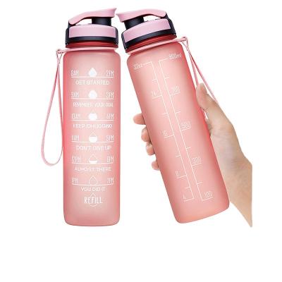 China 1 Liter Bpa Viable Gym Free Plastic Drinks Bottle Plastic Water Bottle With Handle for sale