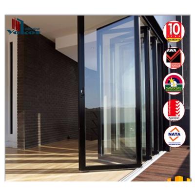 China Australia Style Conservatory Door Double Glazed Black Color Soundproof Bi Fold Bi Fold Doors for sale