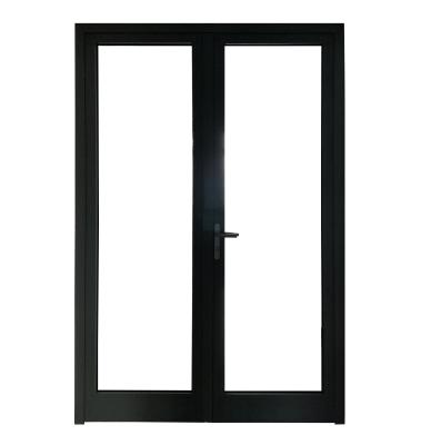 China Double Swing Tempered Glass Front Home Door Aluminum Swing Door With Hinge for sale