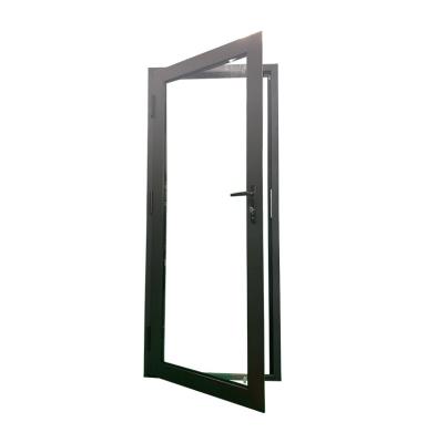 China Swing Double Layer Aluminum Tempered Glass Door Simple Design With Lock And Key for sale