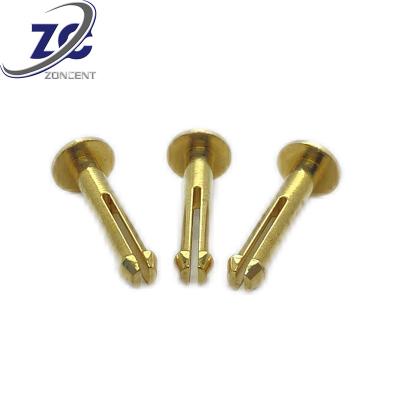 China Medical Equipment Factory Custom Brass Round Head Brass Round Head Bifurcated Slot Rivet for sale