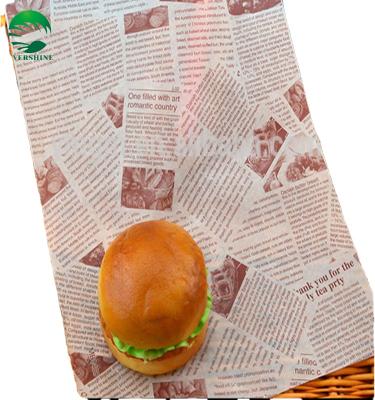 China Disposable Wrapping Greaseproof Sandwich Burger Wax Paper for sale