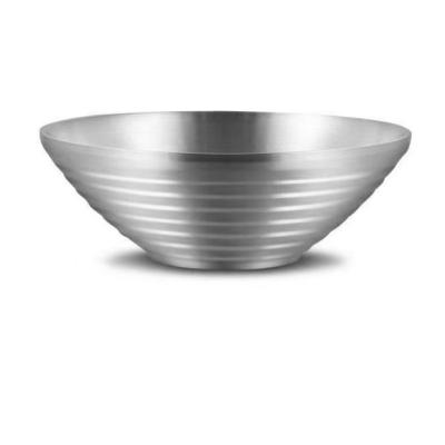 China Heat Resistant 304 Stainless Steel Ramen Metal Bowl Rice Bowl Noodle Soup Double Wall Heat Resistant Mixing Bowl for sale