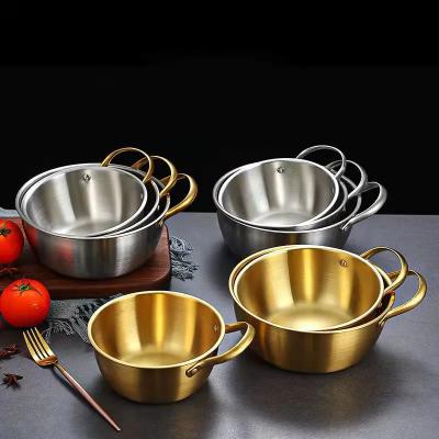 China Sustainable Korea Botargo basin with handle thicken surface sanding bowl for dinner high quality stainless steel mixing bowl for sale