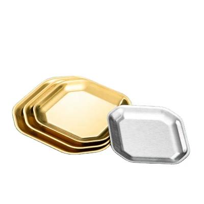 China 2022 Amazon Sustainable Success Stainless Steel Plate Saucer BBQ Dinner Dishes For Restaurant Hotel Home Party for sale