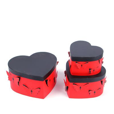 China 3 Piece Heart Butterfly 3D Flower Box Flower Packaging Box Recyclable Birthday Confession Surprise Gift Box for sale