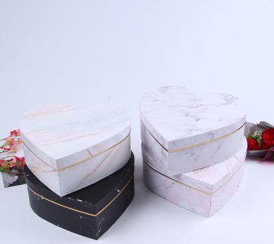 China Cheap Recyclable Marble Rose Flower Box Love Cardboard Valentine's Day Gift Box for sale