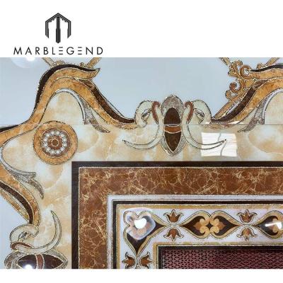 China Contemporary Natural Marble Stone Inlay Medallion Flooring Pattern Waterjet Design for sale