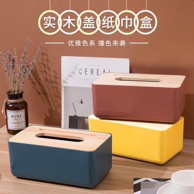 China Sustainable Wholesale Plastic Wooden Tissue Box Holder With Cover Towel Paper Tissue Wooden Box for sale