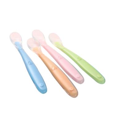 China BPA Free Silicone Spoon Feeder Baby Spoon Training Silicone Baby Spoon for Baby and Infants for sale