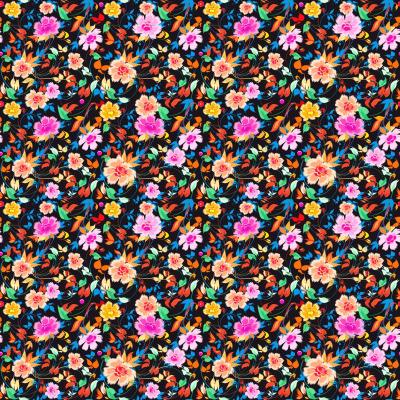 China Dark Base Fabric 2020 Ground Flowers For Printed Fabric for sale