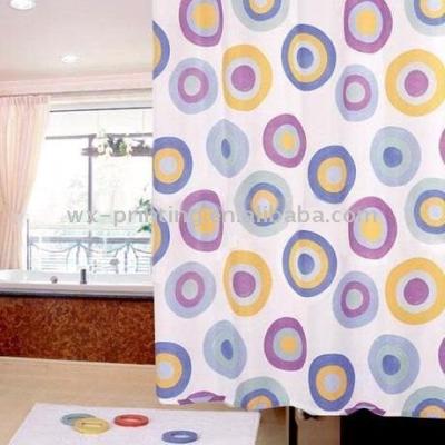 China Stripe Polyester Printed Shower Curtain for sale