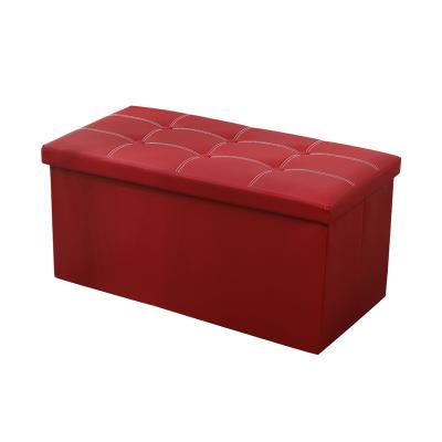 China Viable The Current Durable Foldable Square Large Capacity Ottoman Storage Stool Multifunctional Household Storage Stool for sale