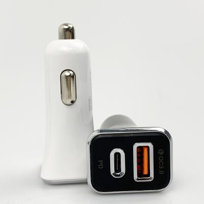 China Mobile Phone\Laptop 36W QC3.0+PD Dual Port Fast Charging The Portable Mobile Phone Car Charger for sale