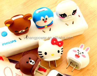 China 2018Cartoon Cell Phone Wall Charger Silicone Cover For Phone Wall Charger /Unique Design Wall Charger for sale