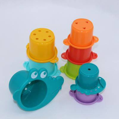 China Professional School Set Of 8 New Education Animal Plastic Cups Stacking Toys For Children for sale