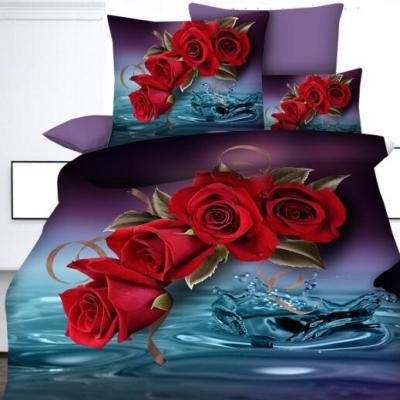 China Beautiful And Comfortable Brushed Sueded 3d Printed Bedding Set 100% Polyester Microfiber Fabric for sale