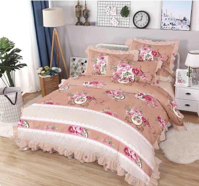 China Plain China Customized Cheap 100% Polyester Microfiber Solid Color Bedding Set for sale